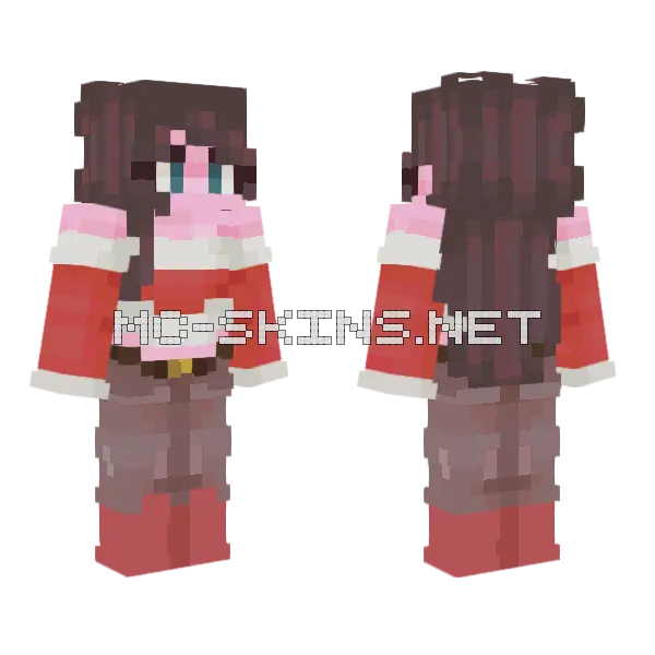 Xmas Girl Minecraft skin, front and back