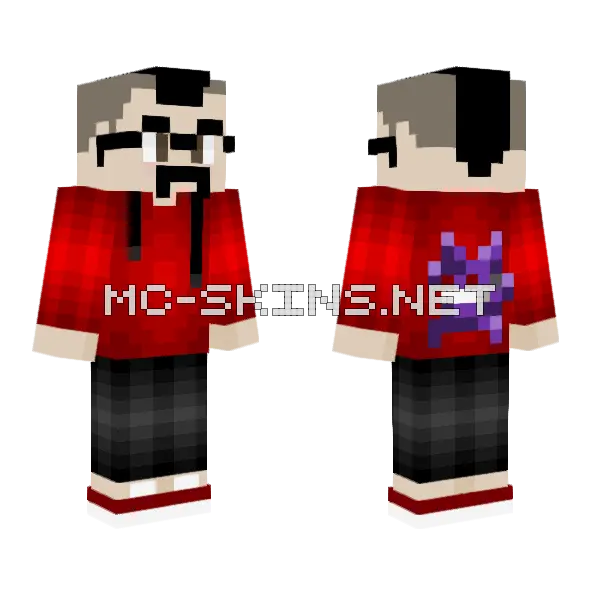 Xocas Gengar Pokemon Minecraft skin, front and back