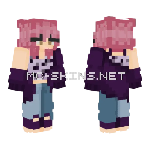 Y2K Nihachu Minecraft skin, front and back