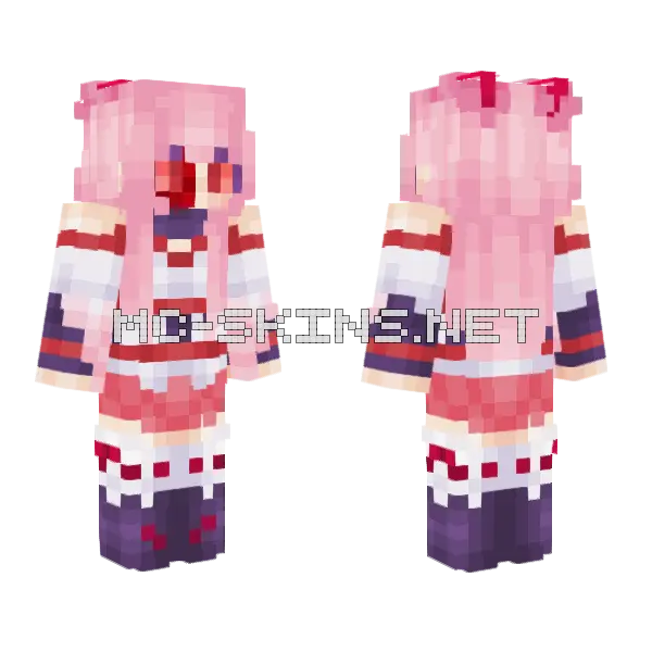 Yae Sakura Delta Minecraft skin, front and back