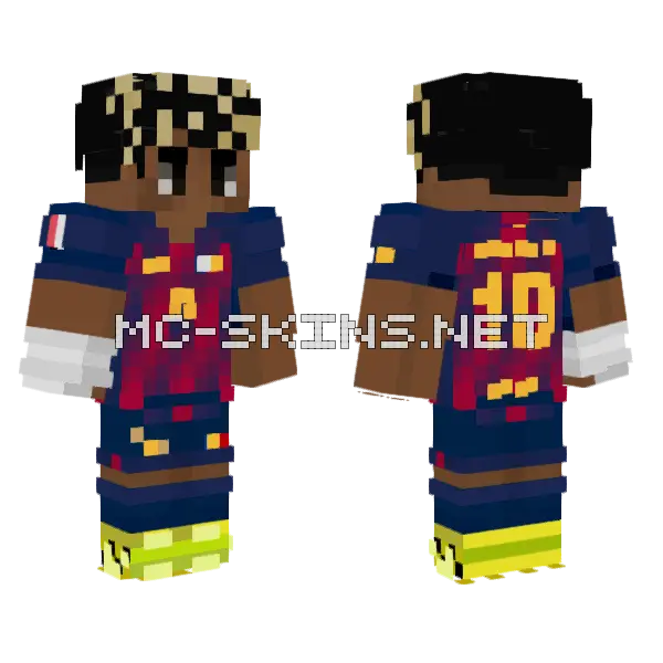 Yamal Ucl Minecraft skin, front and back