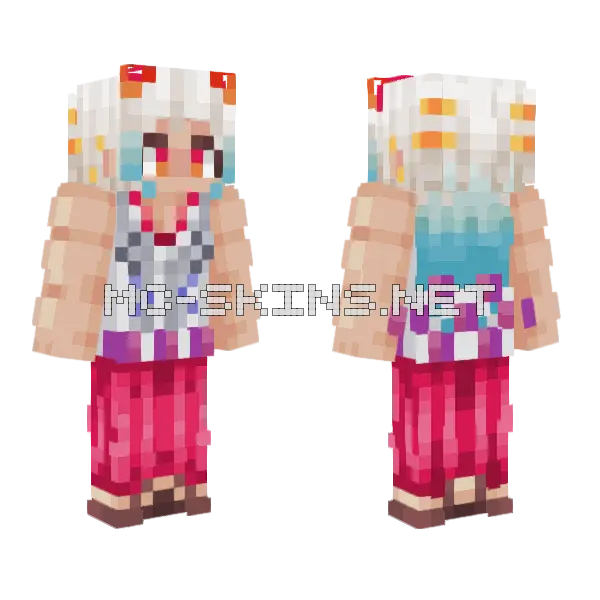Yamato Girl Minecraft skin, front and back