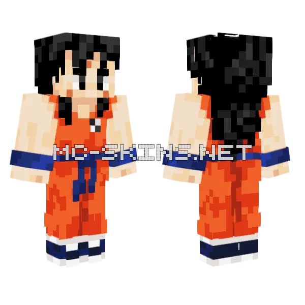 Yamcha Dragon Ball Z Minecraft skin, front and back