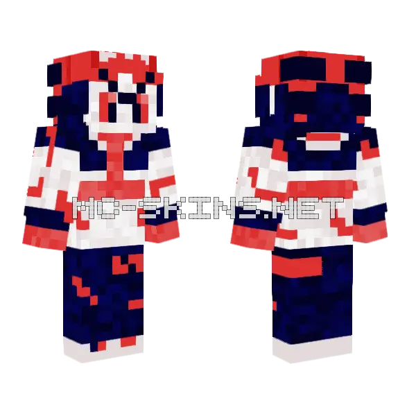 Yarara V2 Shading Blood Minecraft skin, front and back