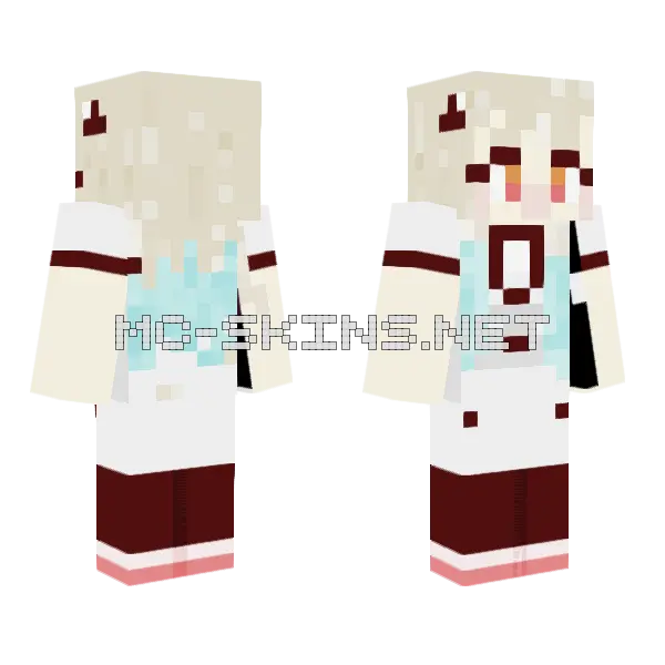 Yashiro Nene Minecraft skin, front and back