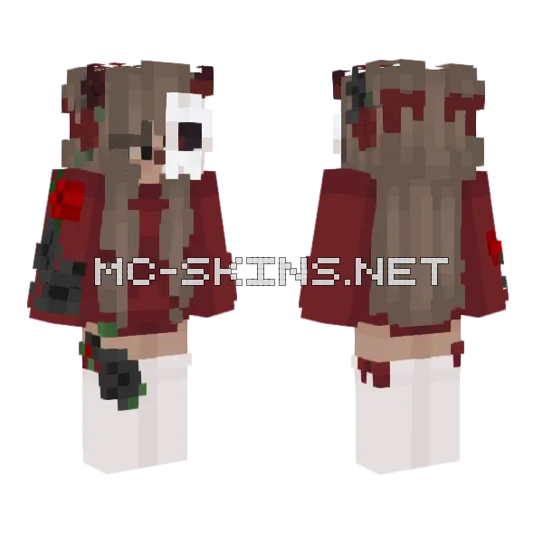 Yass Emo Girl Minecraft skin, front and back