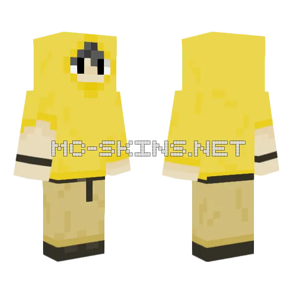 Yellow Minecraft skin, front and back