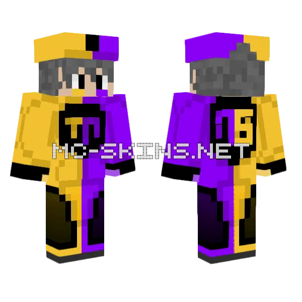 Yellow and Purple Racing Suit, front and back