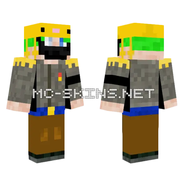 Yellow Axolotl Minecraft skin, front and back