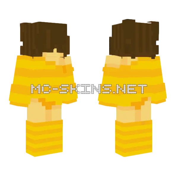 Yellow Bee Boy Minecraft skin, front and back