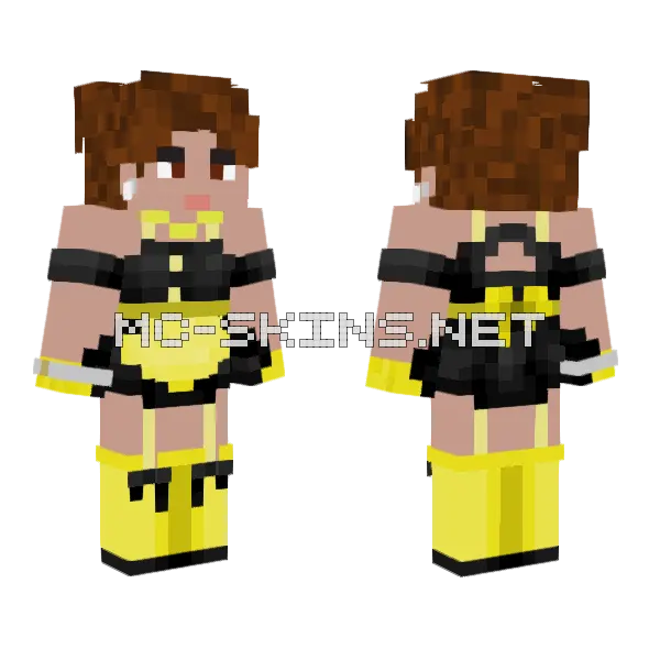Yellow & Black Outfit, front and back