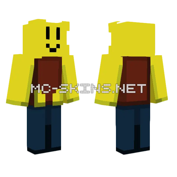 Yellow Block Character, front and back