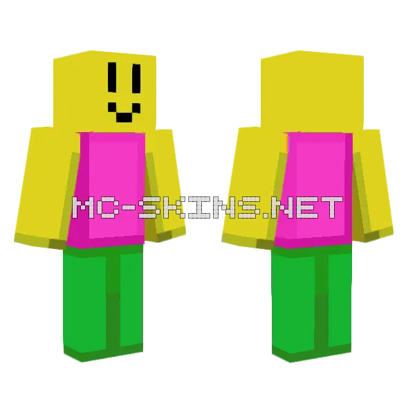 Yellow Block Character, front and back