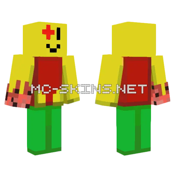 Yellow Block Creature, front and back