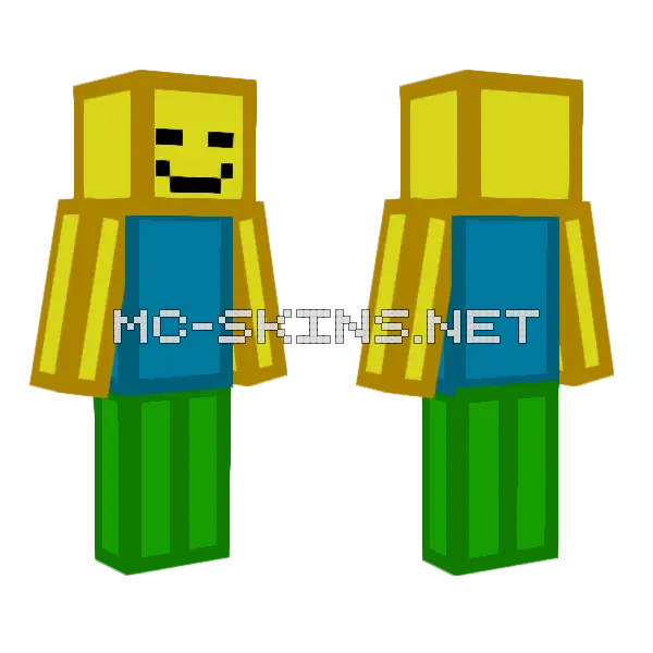 Yellow Blocky Character, front and back