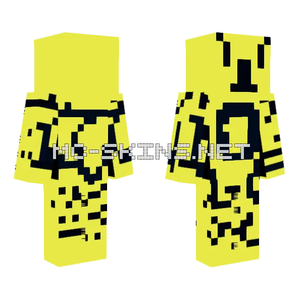 Yellow Blocky Character Minecraft skin, front and back