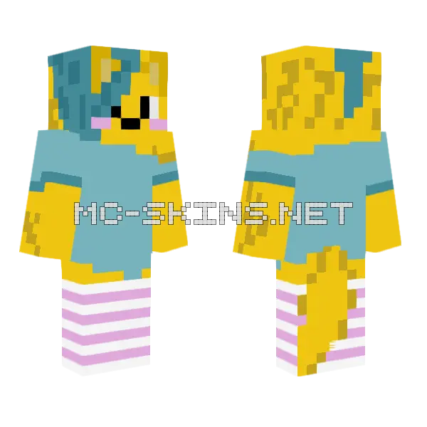 Yellow Blue Cat, front and back