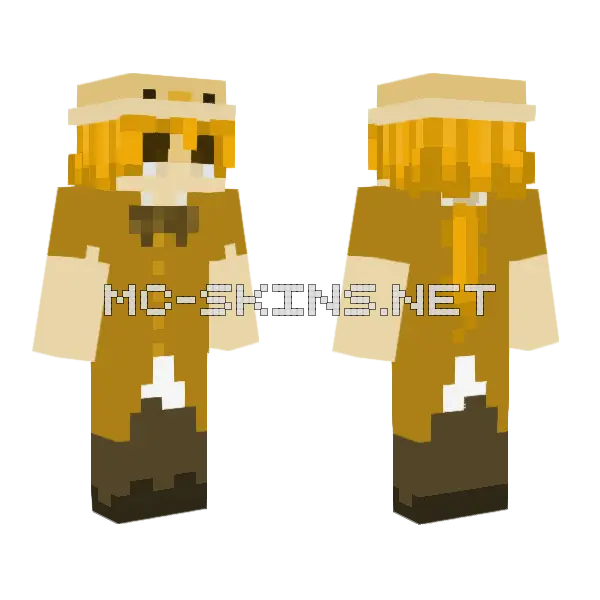 Yellow Boy Minecraft skin, front and back