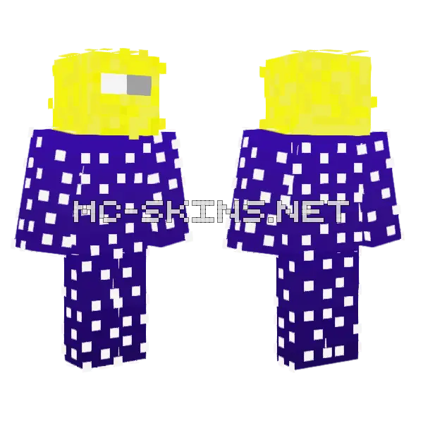 Yellow Brick Outfit Minecraft skin, front and back