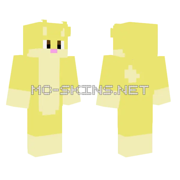Yellow Cat Minecraft skin, front and back