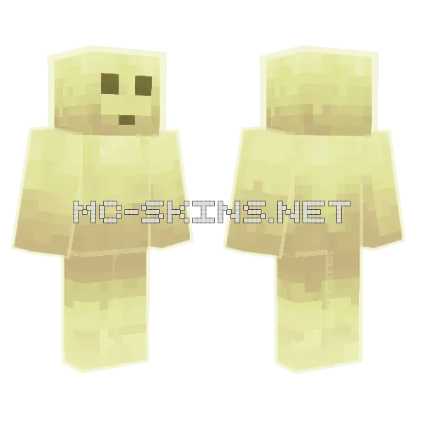 Yellow Cube Character, front and back