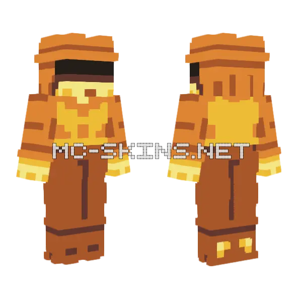 Yellow Deltarune Minecraft skin, front and back