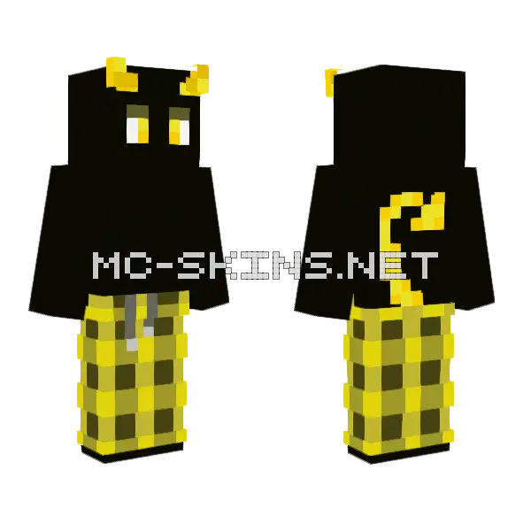 Yellow Devil Skin Minecraft skin, front and back