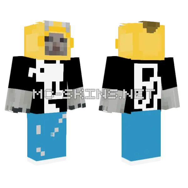 Yellow Dog Companion Minecraft skin, front and back