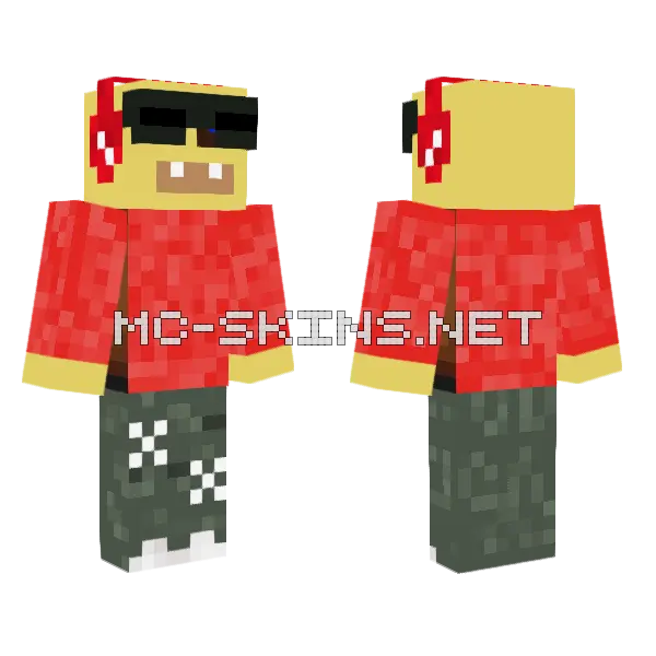 Yellow Dog Farmer Minecraft skin, front and back