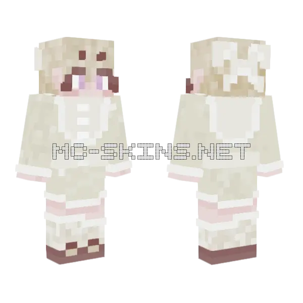 Yellow Dolly Girl Short Hair Minecraft skin, front and back