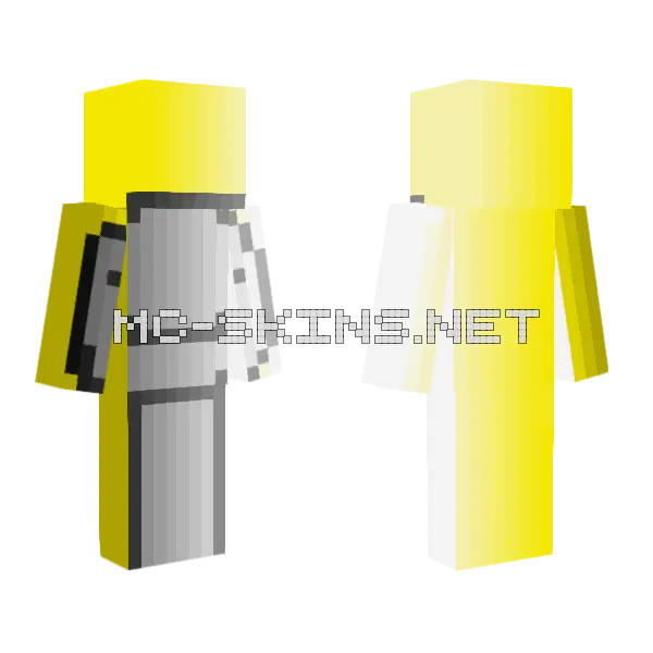 Yellow Dream RTX Minecraft skin, front and back