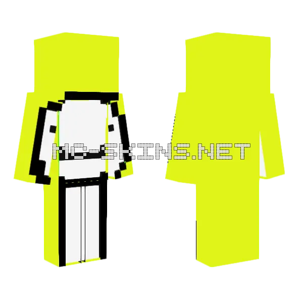 Yellow Dream v2 Minecraft skin, front and back