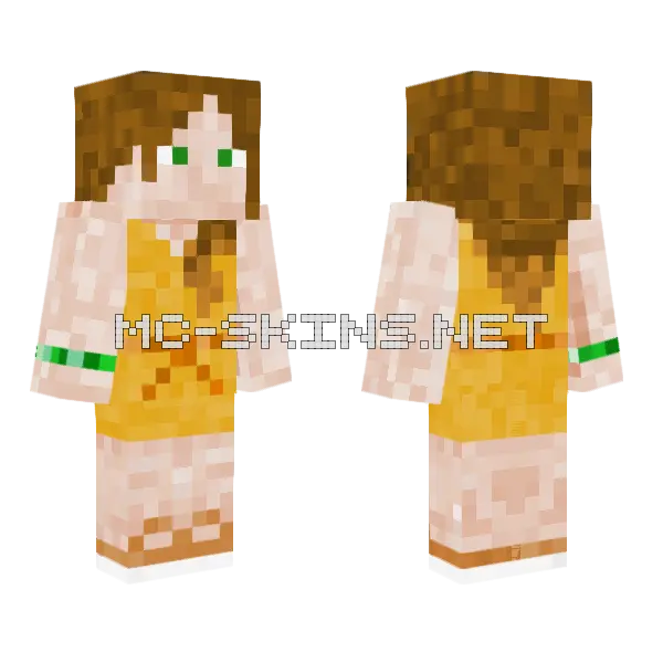 Yellow Dress Girl Minecraft skin, front and back