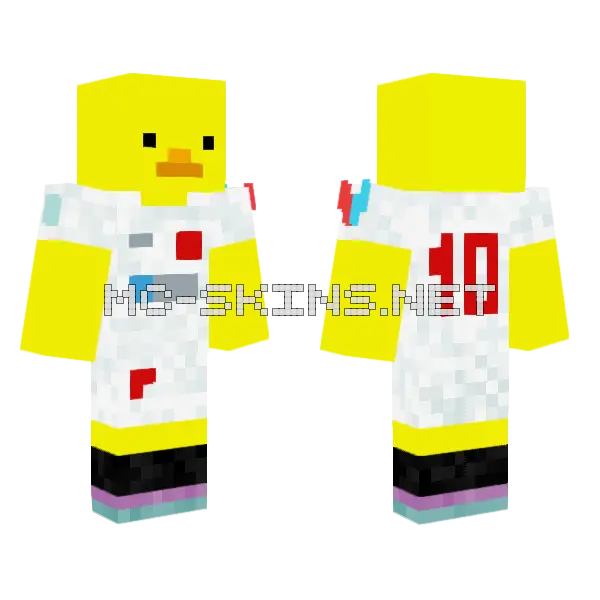 Yellow Duck Outfit Minecraft skin, front and back