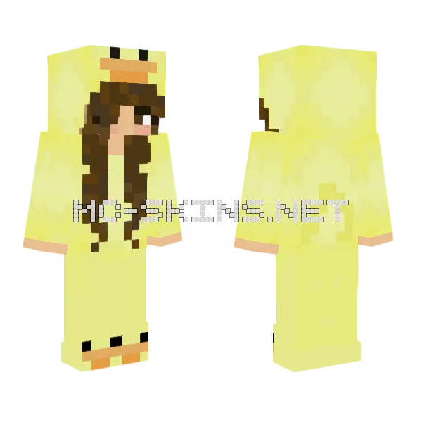 Yellow Duck Outfit Minecraft skin, front and back