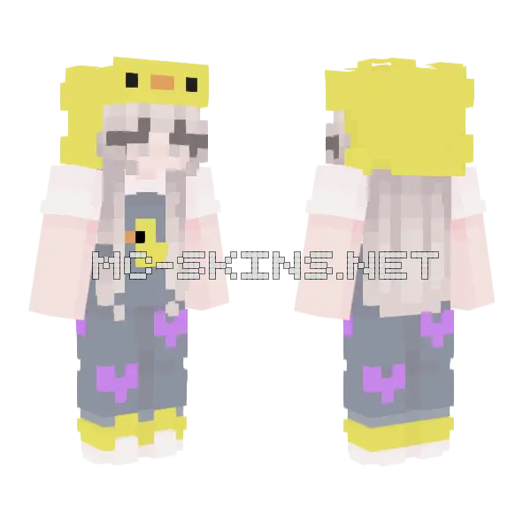 Yellow Duck Pajamas Minecraft skin, front and back