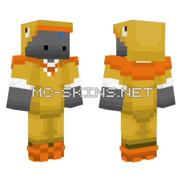 Yellow Duck Skin Minecraft skin, front and back