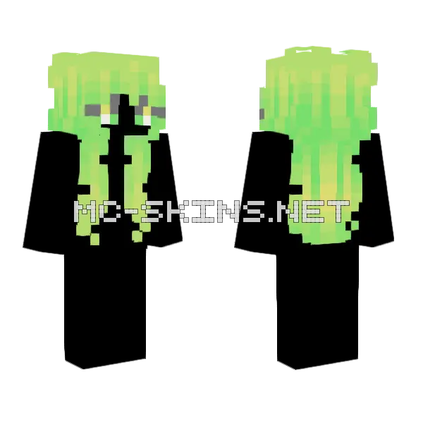 Yellow Glow HB Minecraft skin, front and back