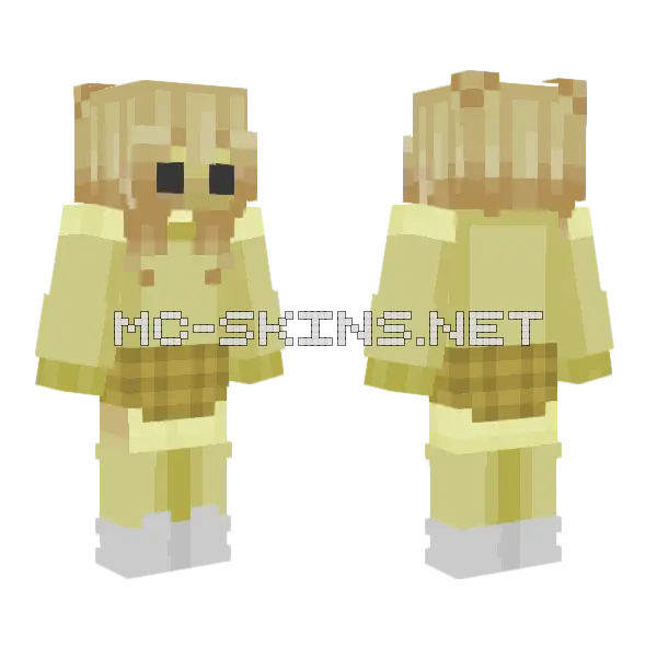 Yellow Hair Girl Minecraft skin, front and back