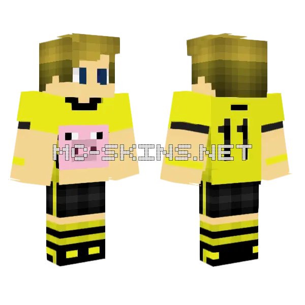 Yellow Hairs And Pig Minecraft skin, front and back