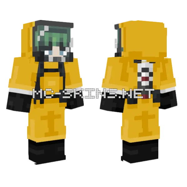 Yellow Hazmat Suit, front and back