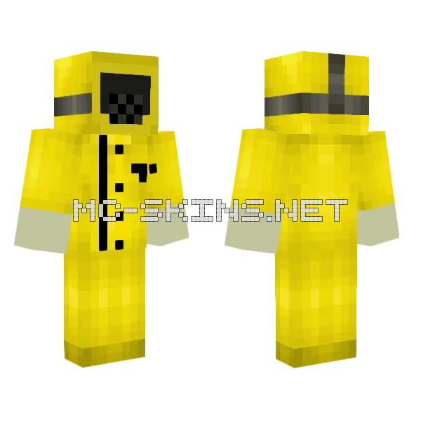 Yellow Hazmat Suit Minecraft skin, front and back