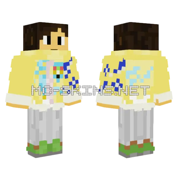 Yellow Jacket Minecraft skin, front and back