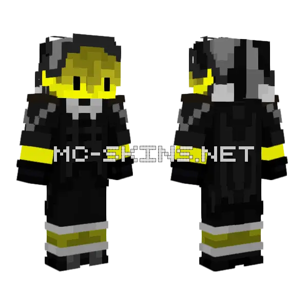 Yellow Jester Minecraft skin, front and back