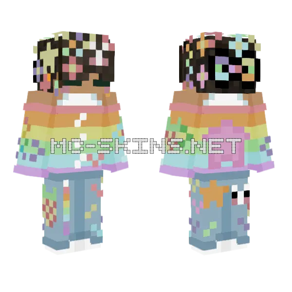 Yellow Life Me Minecraft skin, front and back