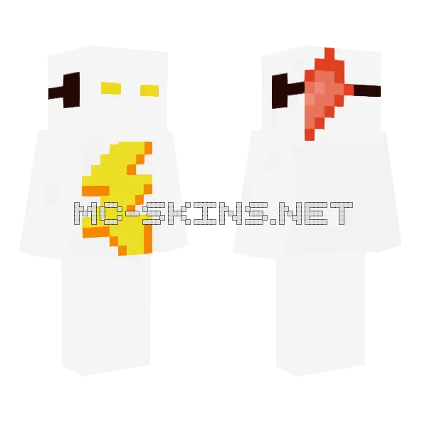 Yellow Lightning Bolt, front and back