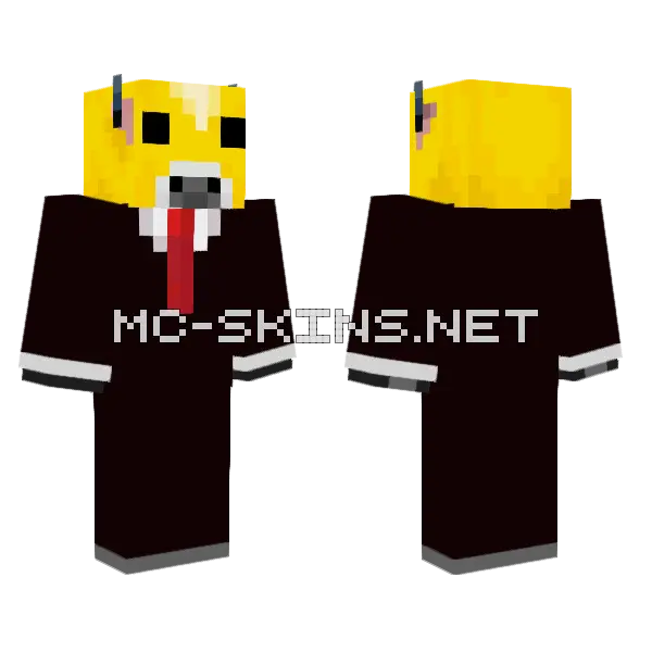 Yellow Lightning Boy Minecraft skin, front and back