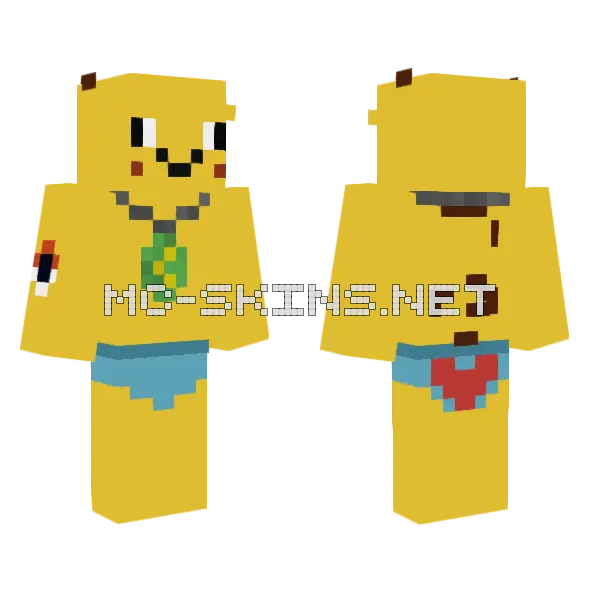 Yellow Pikachu Outfit, front and back