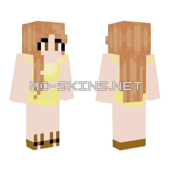 Yellow PJs Minecraft skin, front and back