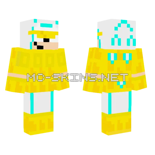 Yellow Raincoat Boy Minecraft skin, front and back